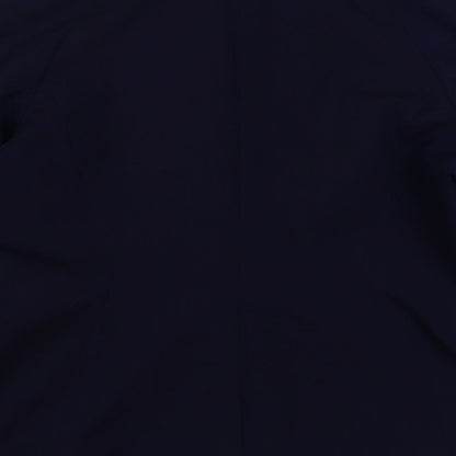 Preworn Womens Blue  Polyester Jacket Blazer Size 22