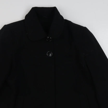F&F Womens Black   Overcoat Coat Size 14  Button