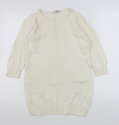 Womens UK Size S Peacocks Ivory Pullover Jumper