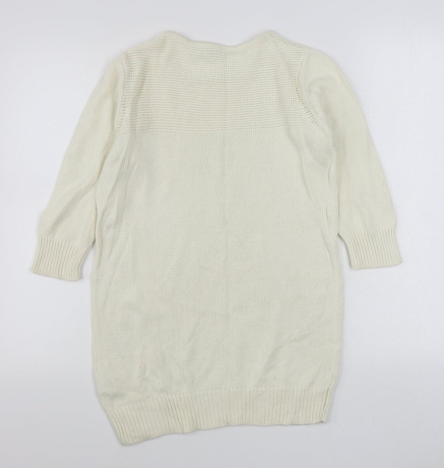 Womens UK Size S Peacocks Ivory Pullover Jumper