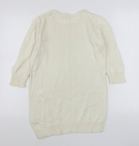 Womens UK Size S Peacocks Ivory Pullover Jumper
