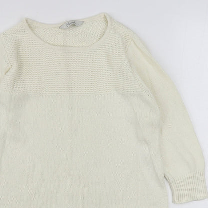 Womens UK Size S Peacocks Ivory Pullover Jumper