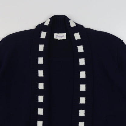 Jennifer Womens Blue Round Neck  Acrylic Cardigan Jumper Size L
