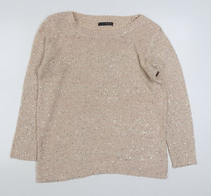 Primark Womens Pink Boat Neck  Acrylic Pullover Jumper Size 16