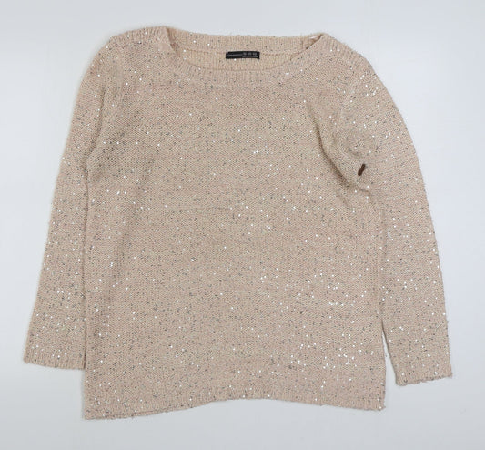 Primark Womens Pink Boat Neck  Acrylic Pullover Jumper Size 16