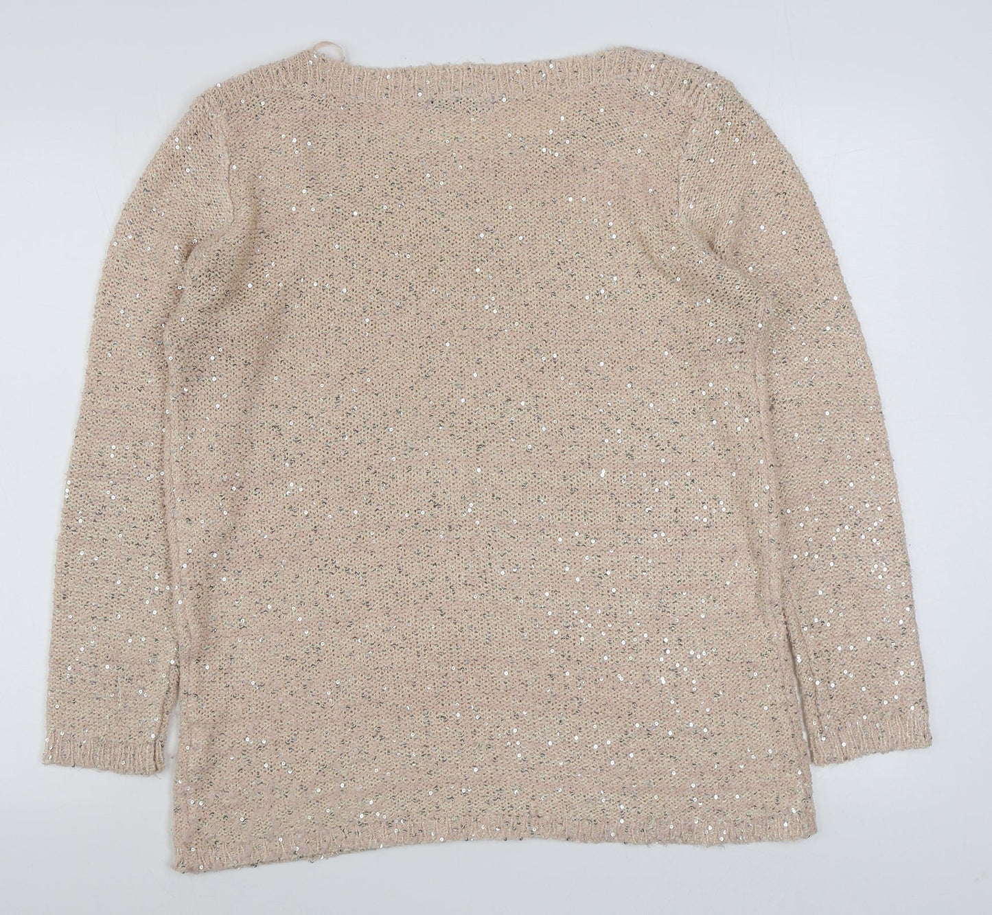 Primark Womens Pink Boat Neck  Acrylic Pullover Jumper Size 16