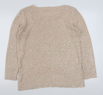 Primark Womens Pink Boat Neck  Acrylic Pullover Jumper Size 16