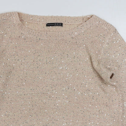 Primark Womens Pink Boat Neck  Acrylic Pullover Jumper Size 16