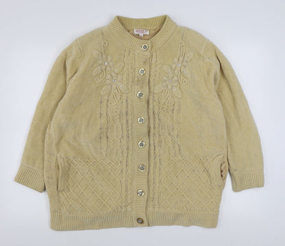 Womens UK Size M Reflect Beige Cardigan Jumper