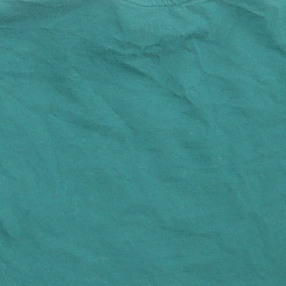 F&F Boys Green  Cotton Basic T-Shirt Size 0-3 Months Crew Neck Button