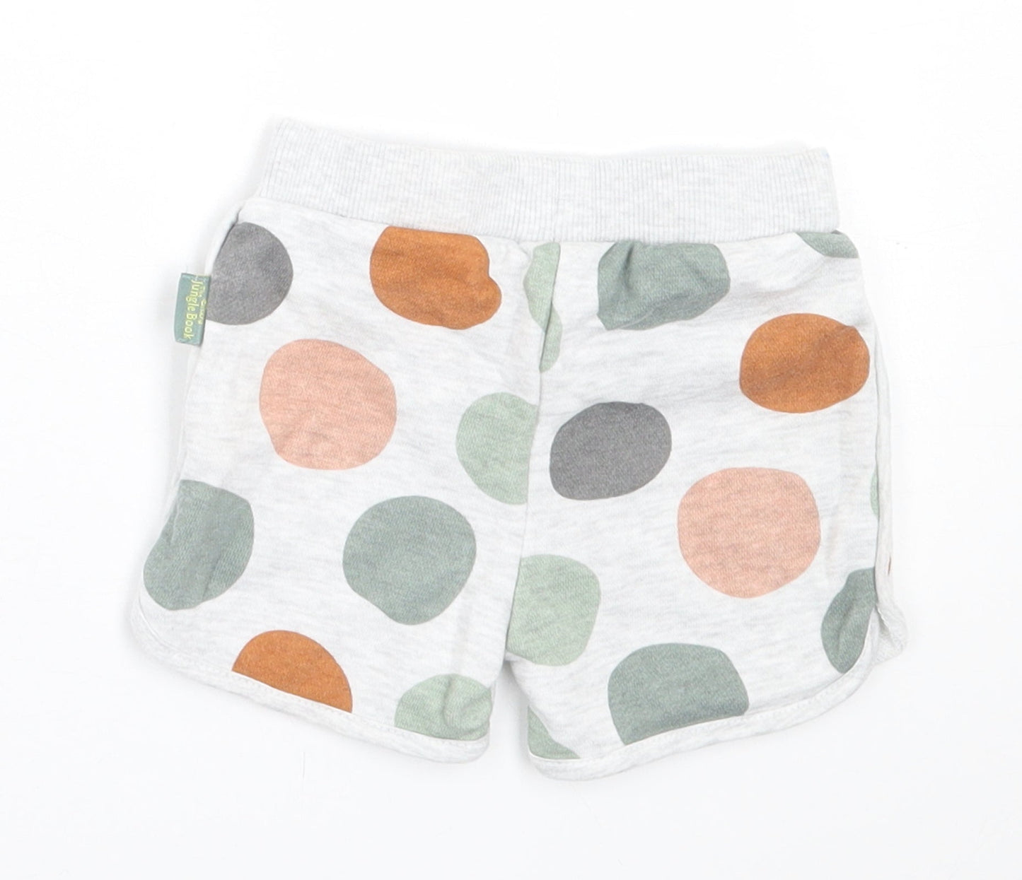 Primark Girls Grey Geometric Cotton Cropped Trousers Size 9-12 Months  Tie