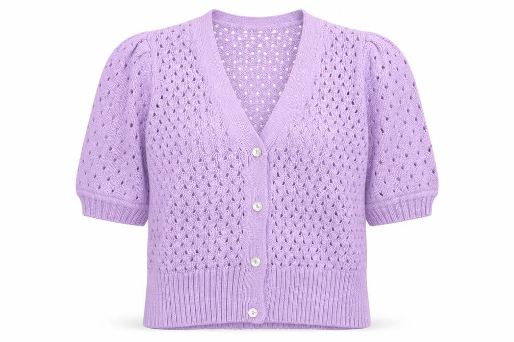 Womens UK Size S Gallery Purple Cardigan Jumper