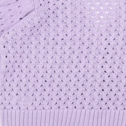 Gallery Womens Purple V-Neck  Acrylic Cardigan Jumper Size S