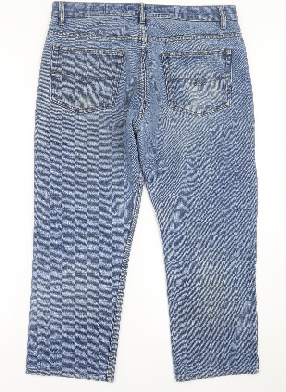 Authenic Denim Mens Blue  Cotton Skinny Jeans Size 36 in L30 in Regular Button