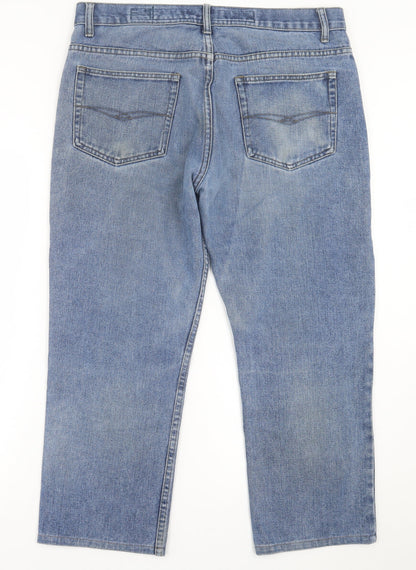 Authenic Denim Mens Blue  Cotton Skinny Jeans Size 36 in L30 in Regular Button