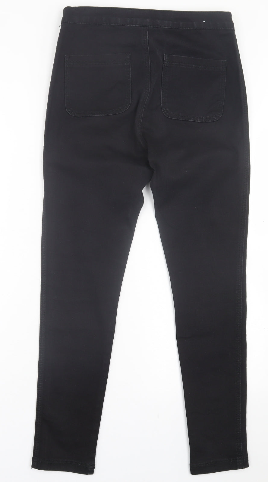 Boohoo Womens Black  Cotton Skinny Jeans Size 12 L27 in Regular Button