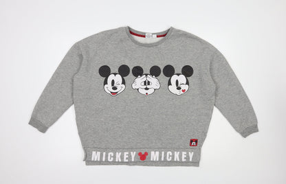 Primark Womens Grey  Polyester Pullover Sweatshirt Size 12  Pullover - Mickey Mouse