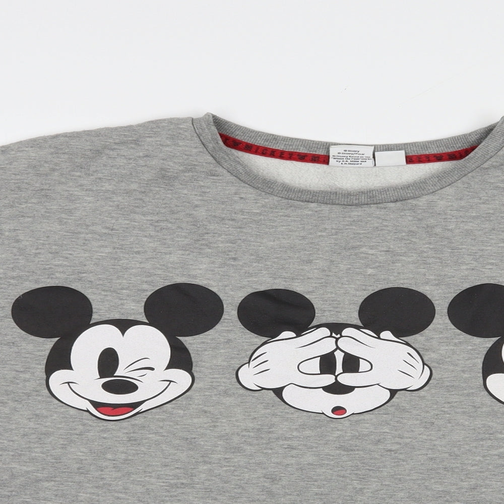 Primark Womens Grey  Polyester Pullover Sweatshirt Size 12  Pullover - Mickey Mouse