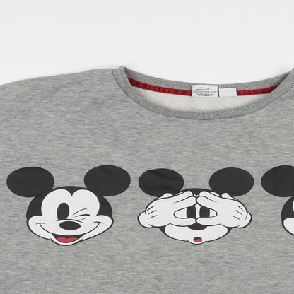 Primark Womens Grey  Polyester Pullover Sweatshirt Size 12  Pullover - Mickey Mouse