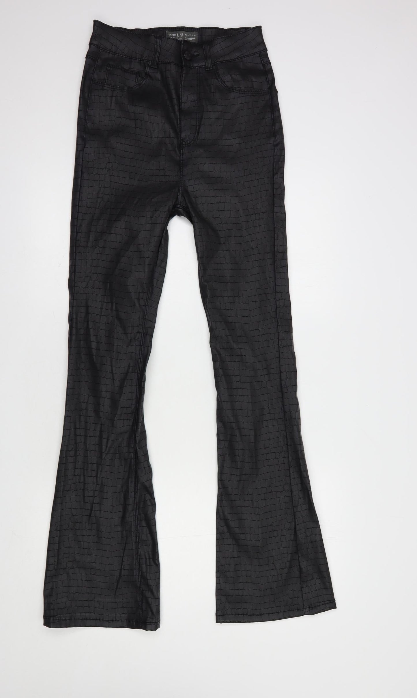 Womens UK Size 10 Denim Co. Regular Fit  Black Trousers