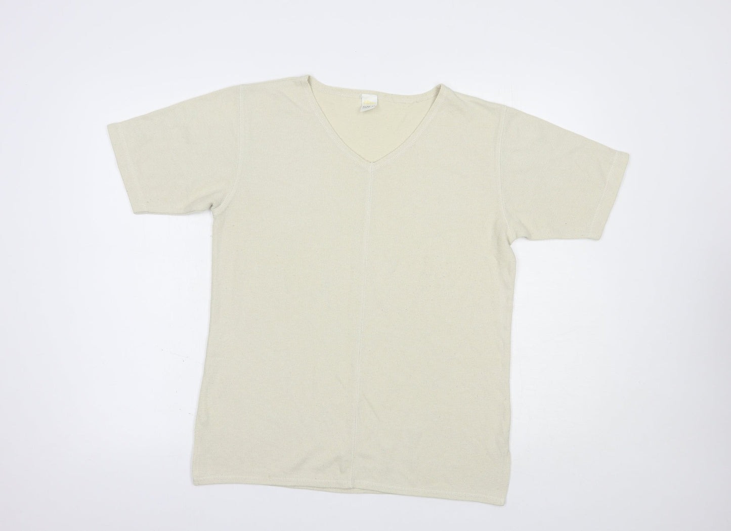 Etam Womens Beige V-Neck  Polyester Pullover Jumper Size 12