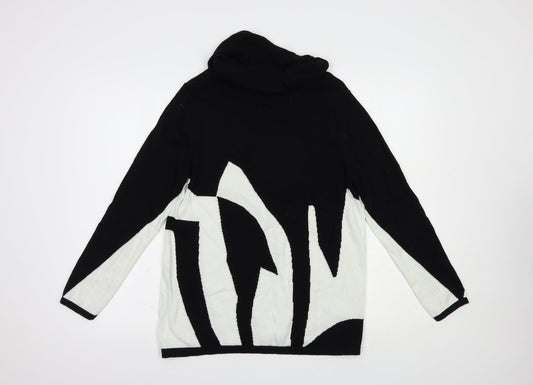 Womens UK Size M Marble Black Pullover Jumper