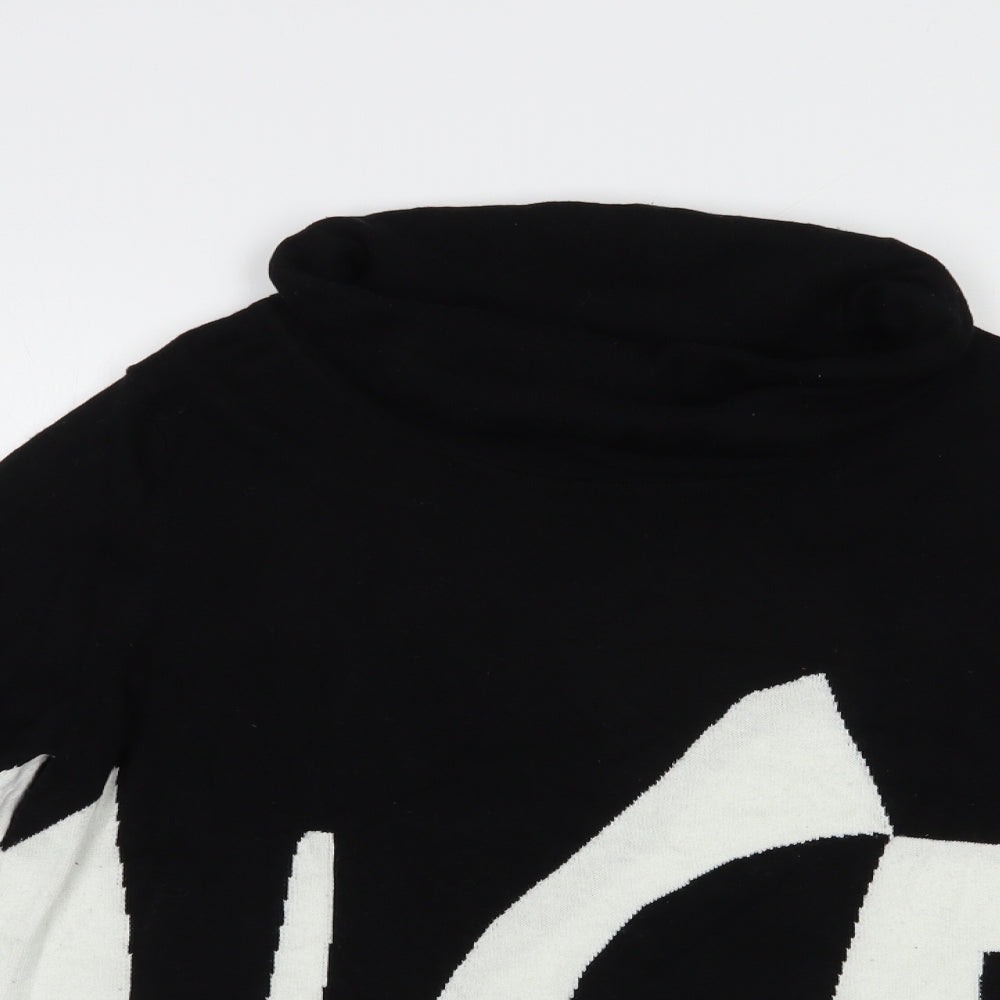 Womens UK Size M Marble Black Pullover Jumper