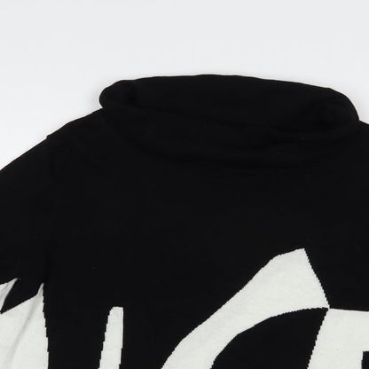 Womens UK Size M Marble Black Pullover Jumper