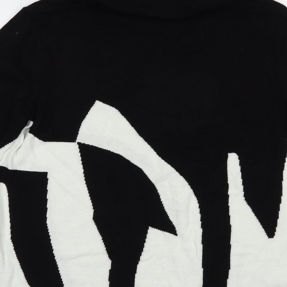 Womens UK Size M Marble Black Pullover Jumper