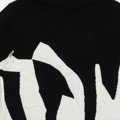 Womens UK Size M Marble Black Pullover Jumper