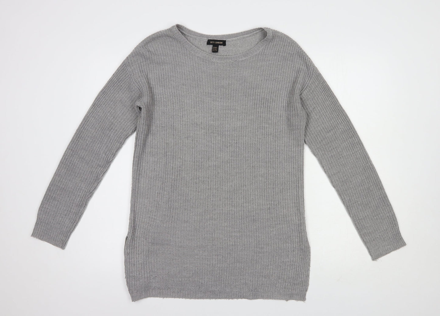 Womens UK Size M QED London Grey Tunic Jumper