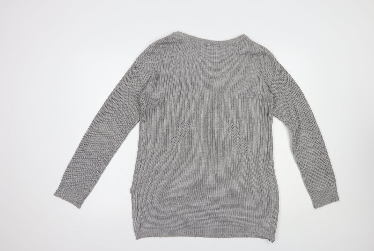 Womens UK Size M QED London Grey Tunic Jumper