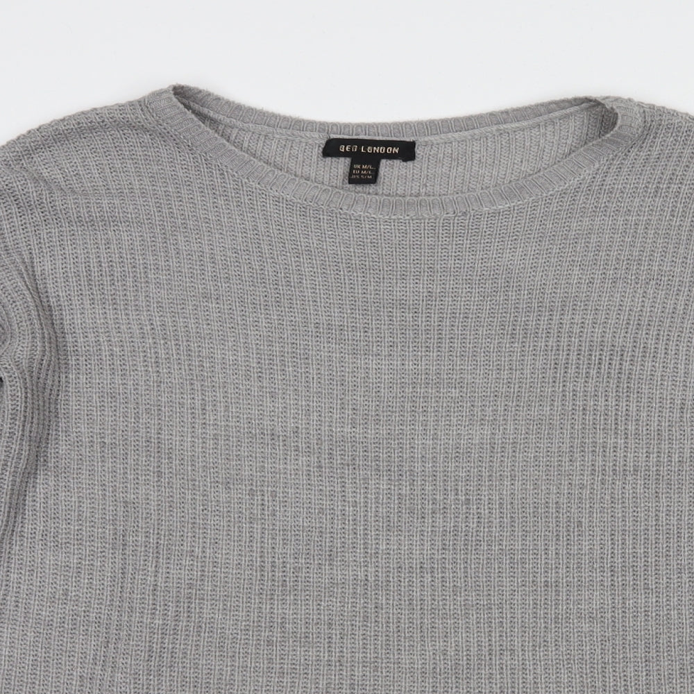 Womens UK Size M QED London Grey Tunic Jumper