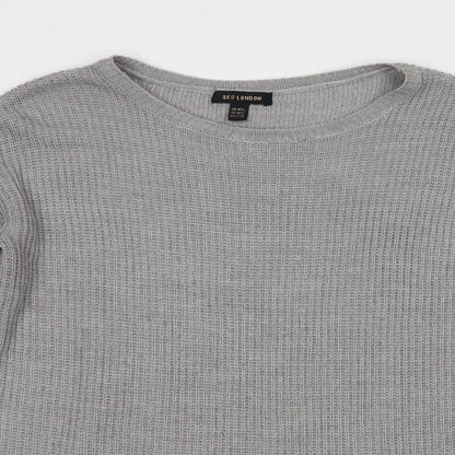 Womens UK Size M QED London Grey Tunic Jumper