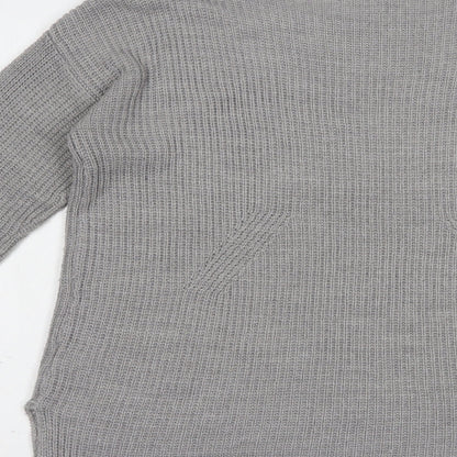 Womens UK Size M QED London Grey Tunic Jumper