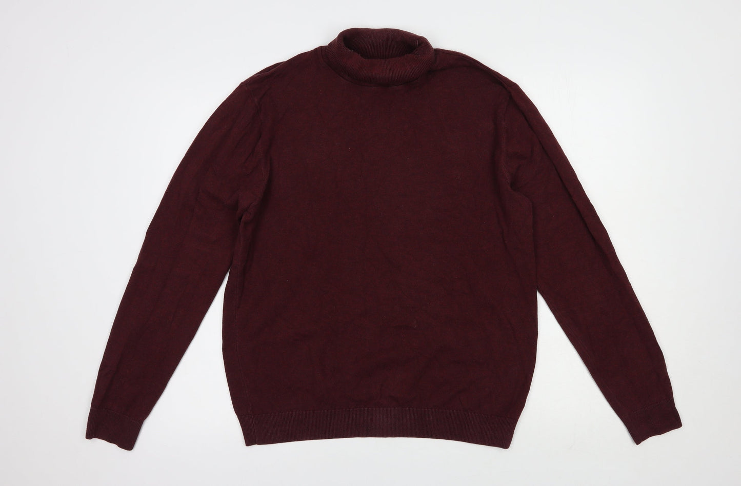 NEXT Mens Purple Roll Neck  Cotton Pullover Jumper Size L