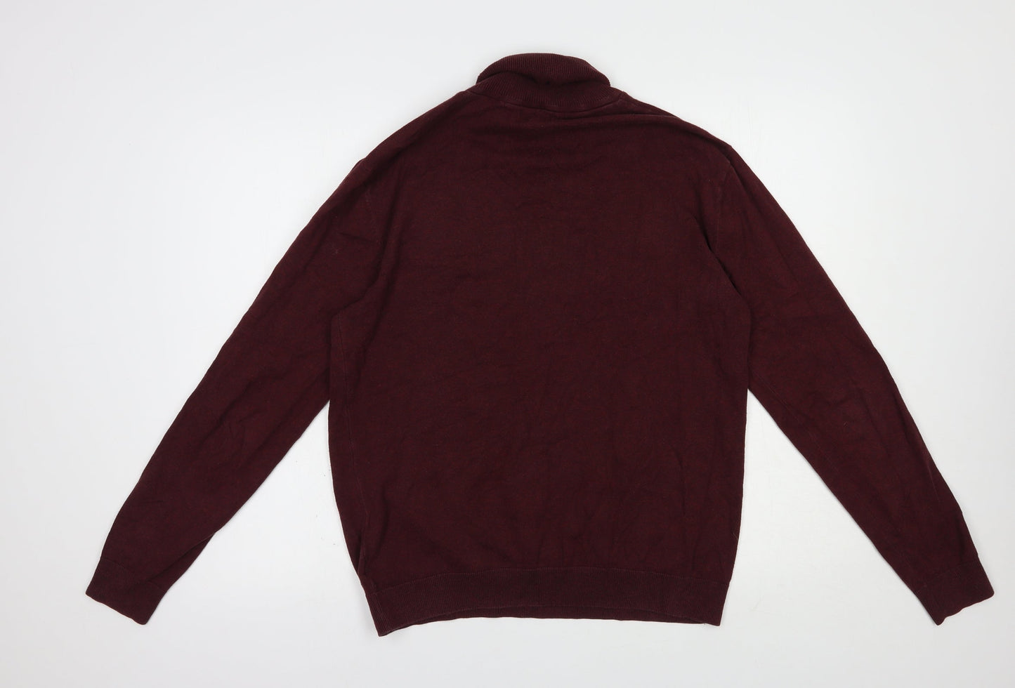 NEXT Mens Purple Roll Neck  Cotton Pullover Jumper Size L