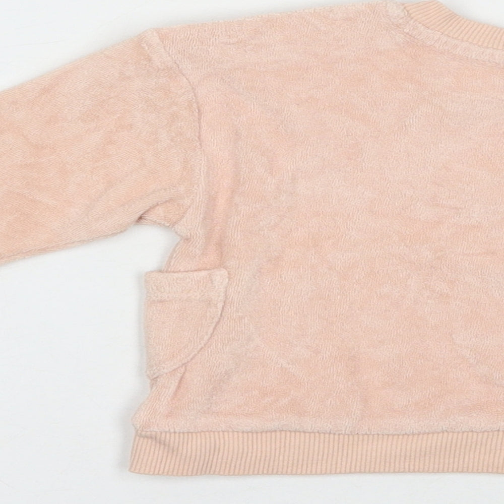 Nutmeg Baby Pink  Cotton Pullover Jumper Size 3-6 Months  Snap - Smile