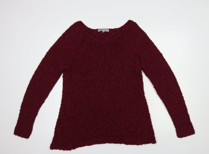 Absolutely Famous Womens Purple V-Neck  Polyester Pullover Jumper Size XL