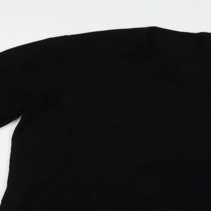 Michele Hope Womens Black V-Neck  Viscose Pullover Jumper Size 16