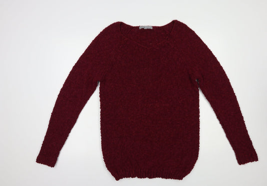 Absolutely Famous Womens Purple V-Neck  Polyester Pullover Jumper Size XL