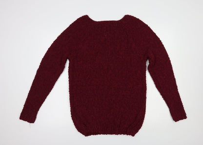 Absolutely Famous Womens Purple V-Neck  Polyester Pullover Jumper Size XL