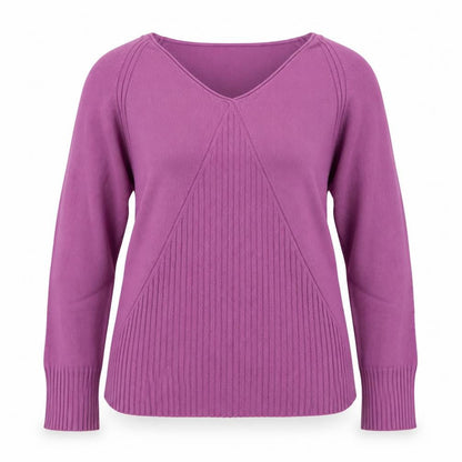 Country Casuals Womens Purple V-Neck Viscose Pullover Jumper Size M