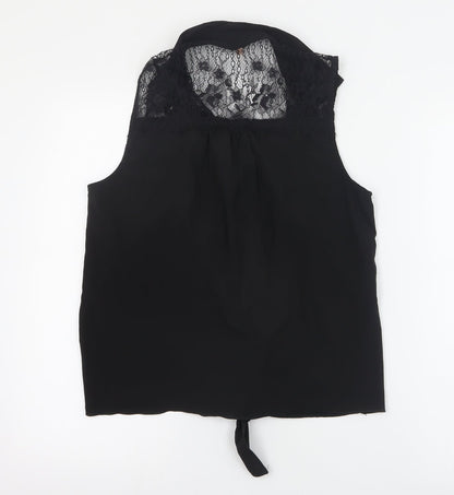 SheIn Womens Black  Polyester Basic Blouse Size M Collared