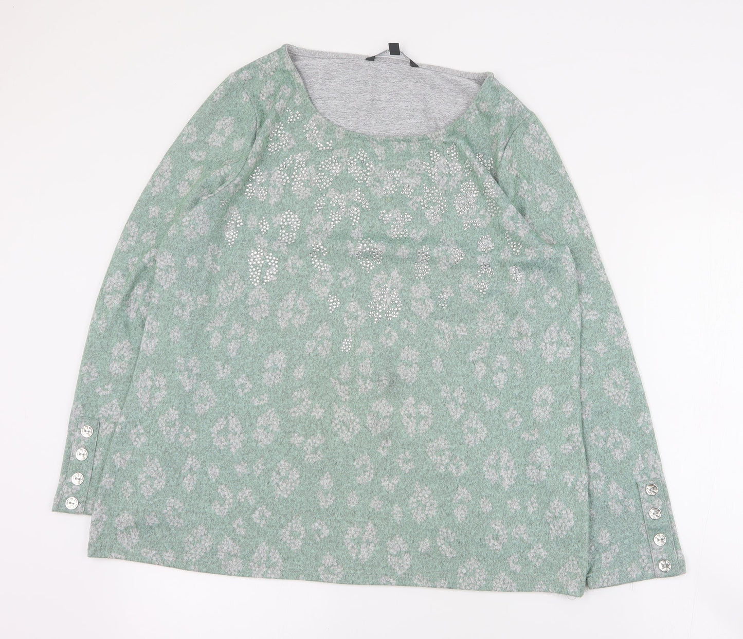 Womens UK Size 16 Love Leisure Green Pullover Jumper