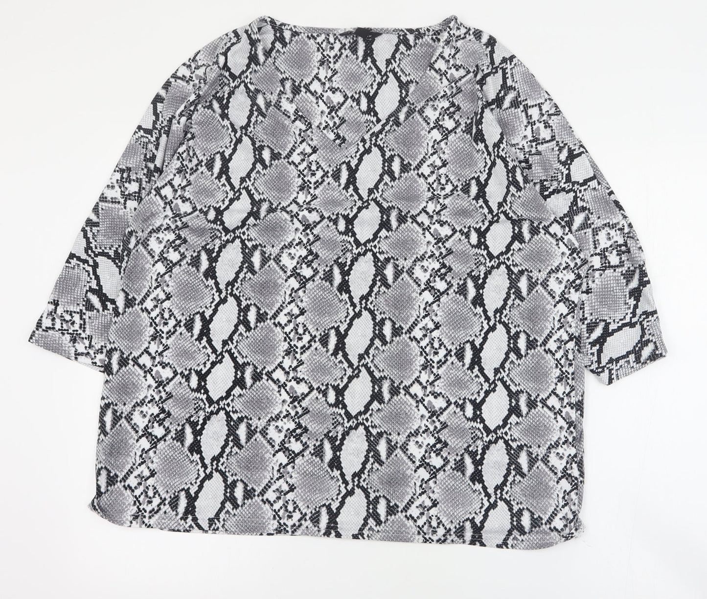 Womens UK Size 14 New Look Grey Basic T-Shirt