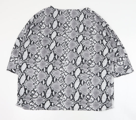 Womens UK Size 14 New Look Grey Basic T-Shirt
