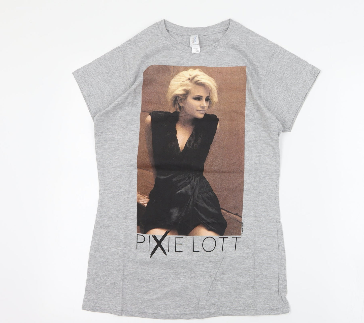 Womens UK Size L Gildan Grey Basic T-Shirt