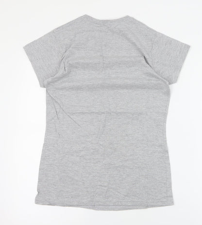 Womens UK Size L Gildan Grey Basic T-Shirt