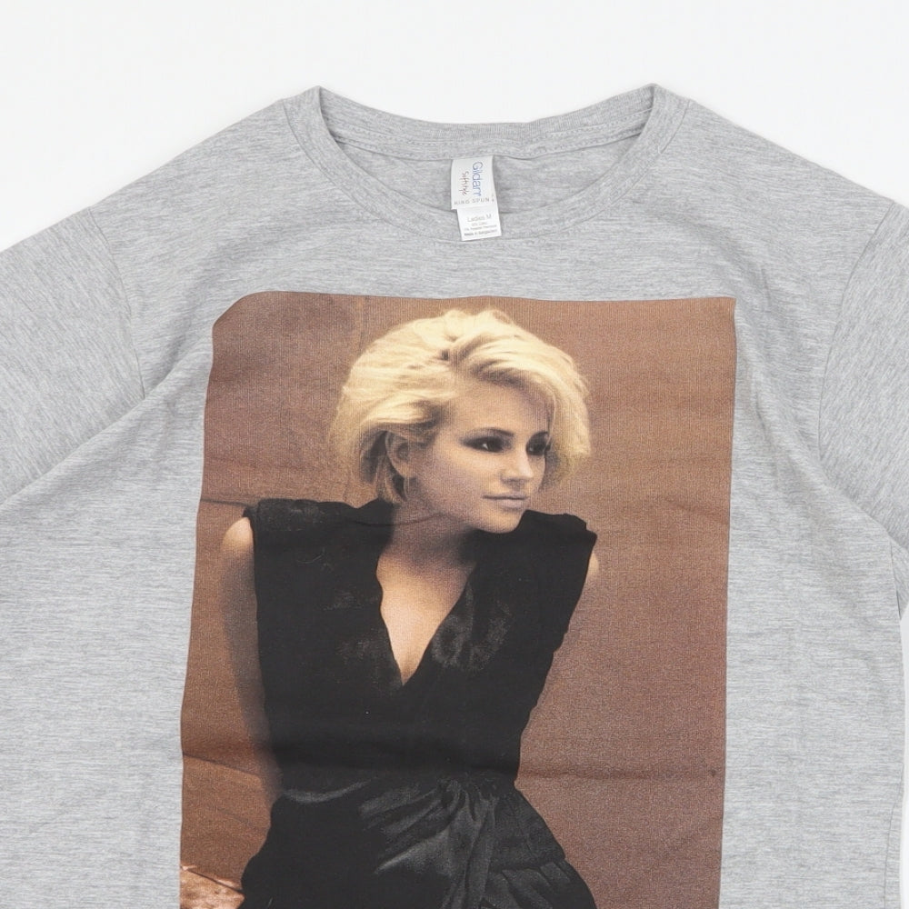 Womens UK Size L Gildan Grey Basic T-Shirt